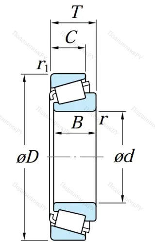 Конический роликовый подшипник 30310 DJR (31310) от производителя  KOYO