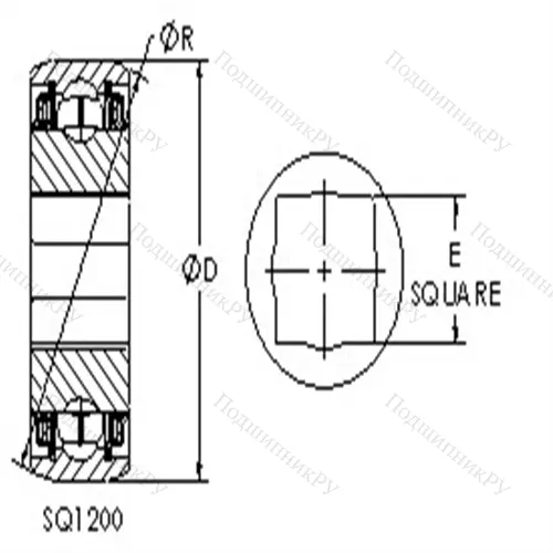 Подшипники шариковые радиальные с квадратным отверстием SQ 1208-102 от производителя  AST