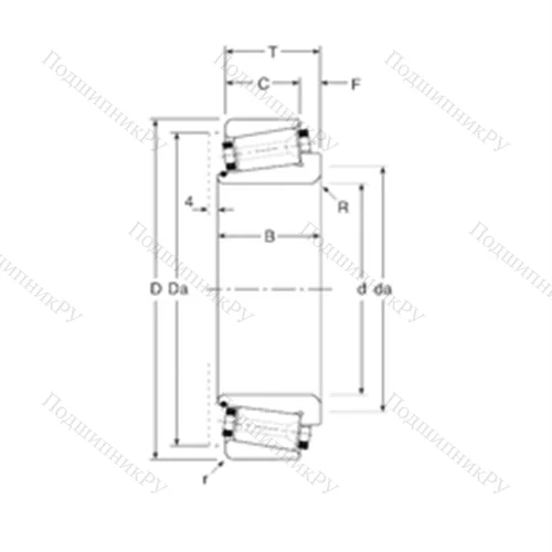 Подшипник роликовый радиально-упорный 101038X/101076X от производителя  Gamet