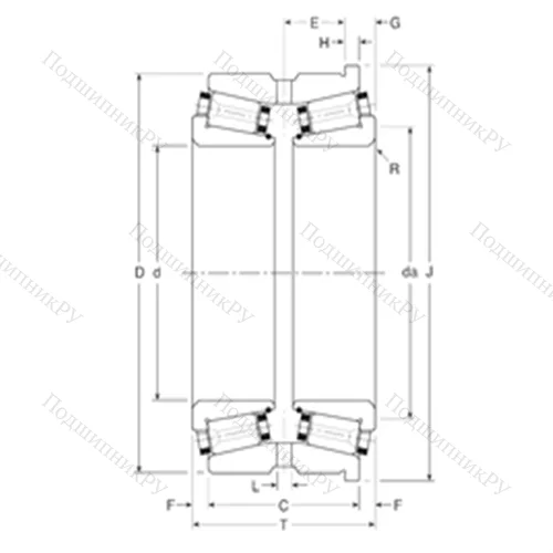 Подшипник роликовый радиально-упорный 131095/131158XH от производителя  Gamet