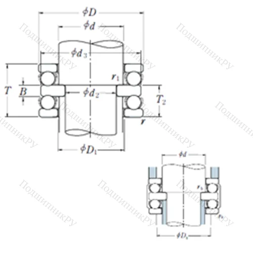 Подшипник шариковый упорный 52416 от производителя  NSK