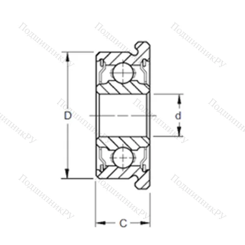 Подшипник шариковый радиальный F 606-2RS от производителя  ZEN
