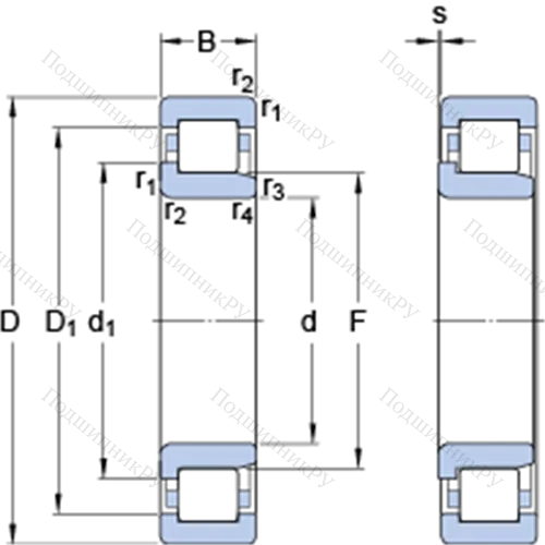 Однорядные цилиндрические роликоподшипники NJ 207 ECJ