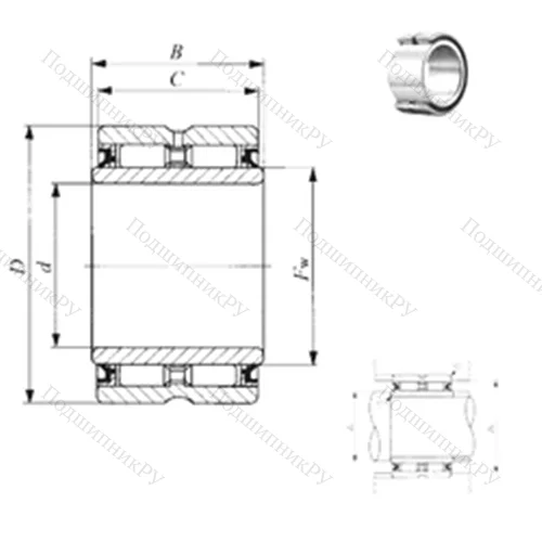 Подшипник игольчатый радиальный GBRI 162820 UU от производителя  IKO