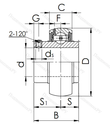 Корпусный подшипник UC 306 (480306 ГОСТ) 1RYEHAN3HU в Москве