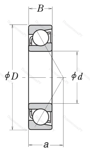 Однорядный шариковый подшипник 7304 AW от производителя  NSK