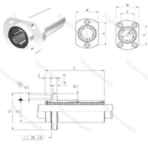 Подшипник шариковый линейный LMHP 10LUU от производителя  Samick
