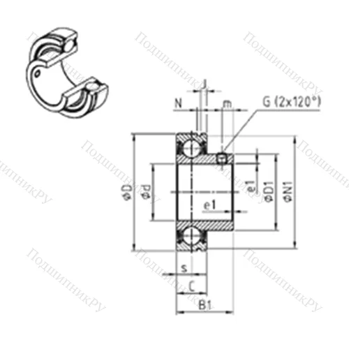 Подшипник шариковый радиальный CUS 208-24