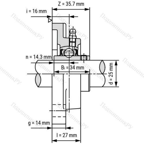 Подшипниковый узел SS-UCF 205 - Вал: 25 мм от производителя  LPZ