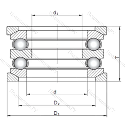 Подшипник шариковый упорный 54216U+U 216