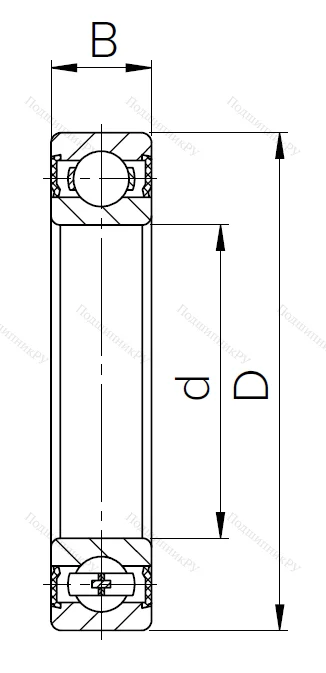 Шариковый однорядный подшипник 180303 T (6303 2RST) в Москве