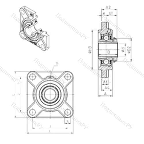 Подшипниковый узел шариковый радиальный UKFS 309H от производителя  SNR