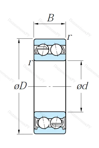 Двухрядный шариковый подшипник 5210 ZZ от производителя  KOYO