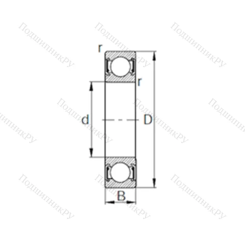 Подшипник шариковый радиальный 6903-2RZ