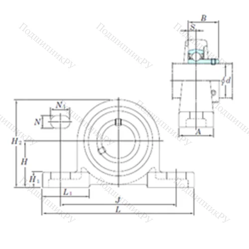 Подшипниковый узел шариковый радиальный BLP 201 от производителя  KOYO