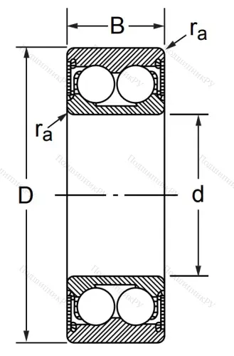 Радиально-упорный шариковый подшипник 3056208 2RS (3208 2RS) в Москве