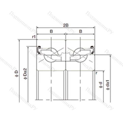 Подшипник шариковый упорно-радиальный спаренный 17TAB 04DB-2NK от производителя  NACHI