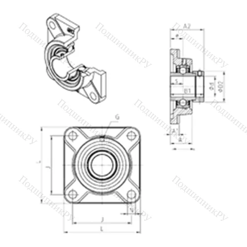 Подшипниковый узел шариковый радиальный EXF 206 от производителя  SNR