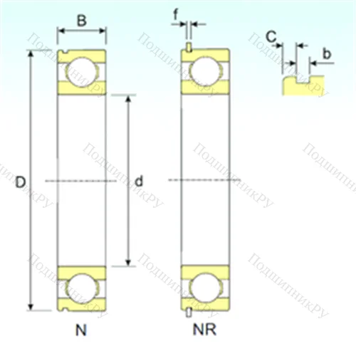 Подшипник шариковый радиальный 6014 NR