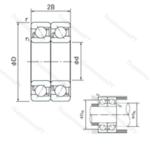 Подшипник шариковый радиально-упорный спаренный 7028DT