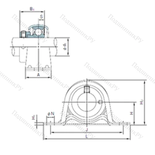 Подшипниковый узел шариковый радиальный KHPP 206A от производителя  NACHI