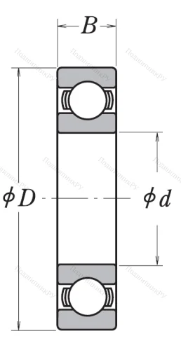 Однорядный шариковый подшипник 6207 CM от производителя  NSK