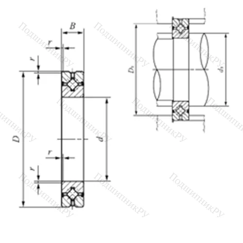 Подшипник роликовый упорно-радиальный с четырехточечным контактом CRBH 8016 A UU от производителя  IKO