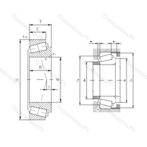 Подшипник роликовый радиально-упорный K-L 45449/K-L 45410