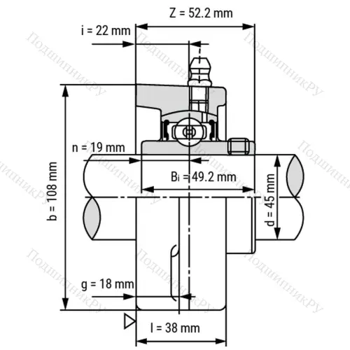 Подшипниковый узел UCFL 209 - Вал: 45 мм от производителя  LPZ