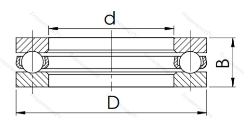 Упорный шариковый подшипник 8124 (51124) в Москве