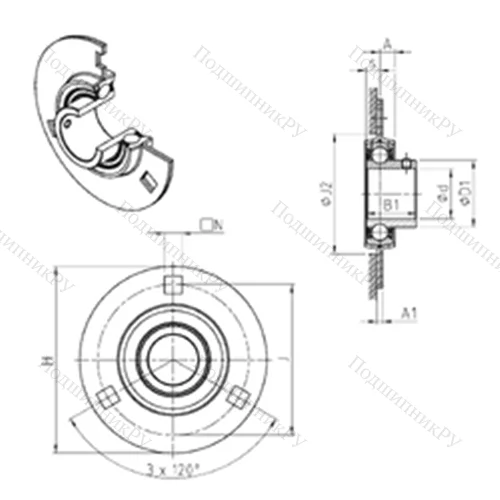 Подшипниковый узел шариковый радиальный USPF 203 от производителя  SNR