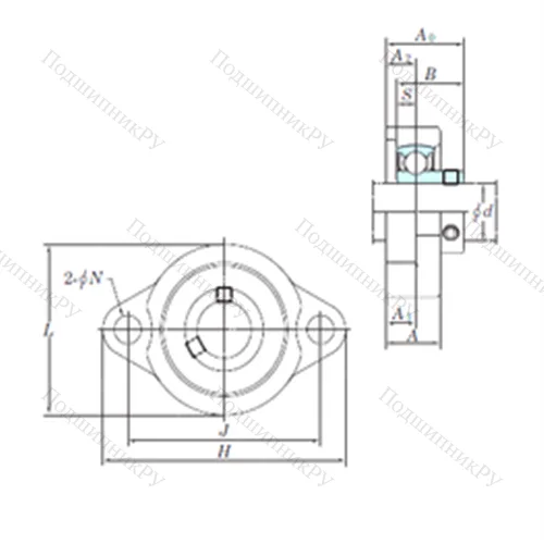 Подшипниковый узел шариковый радиальный BLF 207-23 от производителя  KOYO