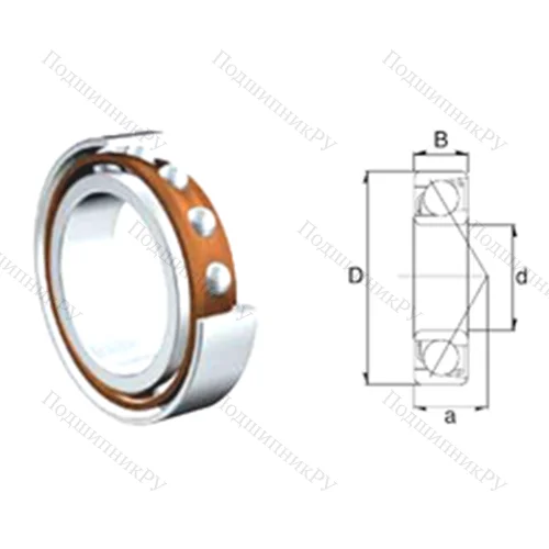 Подшипник шариковый радиально-упорный 7204B-2RS от производителя  ZEN