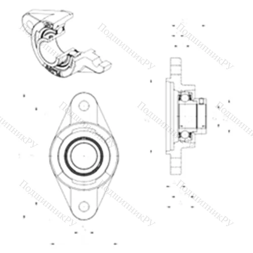 Подшипниковый узел шариковый радиальный ESFLZ 210 от производителя  SNR