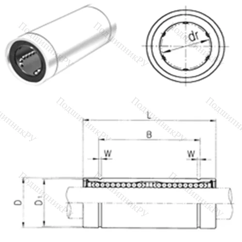 Подшипник шариковый линейный LME 12L от производителя  Samick