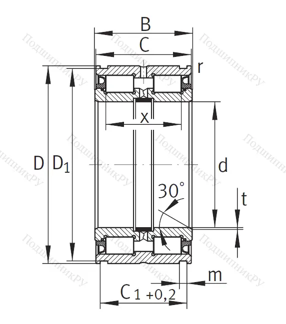 Двухрядный роликовый подшипник SL 04 5010 PP от производителя  INA
