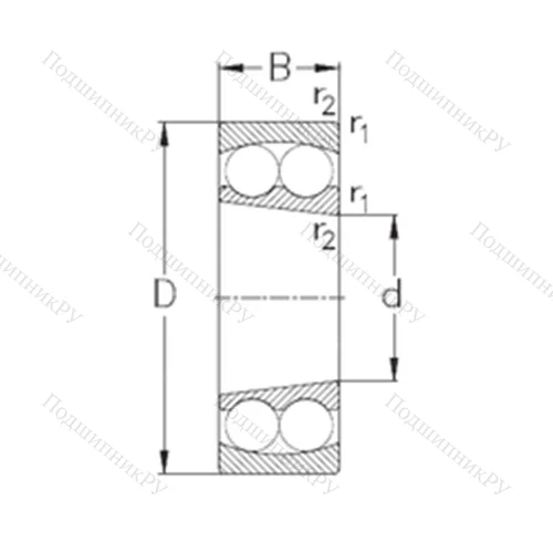 Подшипник шариковый радиальный самоцентрирующийся 1218-K от производителя  NKE Подшипник шариковый радиальный самоцентрирующийся 1218-K от производителя  NKE