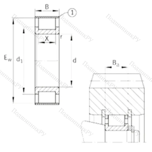 Подшипник роликовый радиальный RSL 182310-A от производителя  INA