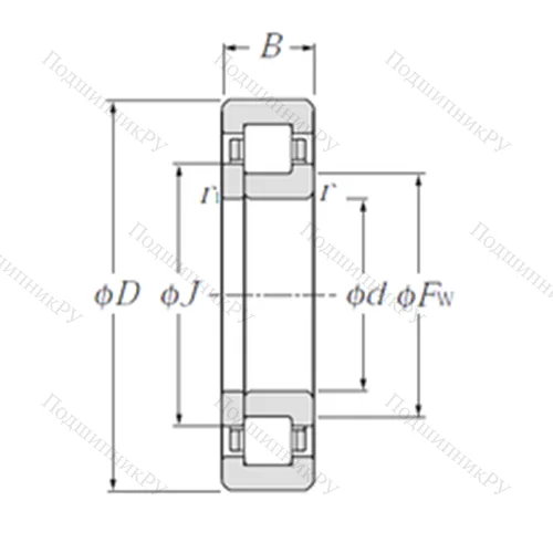 Подшипник роликовый радиальный NUP 216E