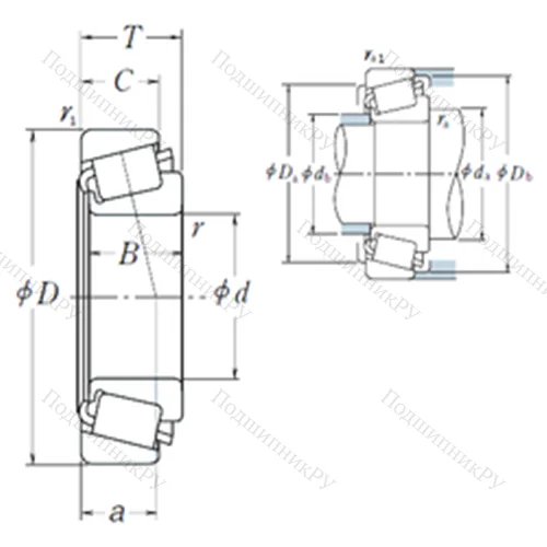 Подшипник роликовый радиально-упорный 72212/72487 от производителя  NSK Подшипник роликовый радиально-упорный 72212/72487 от производителя  NSK