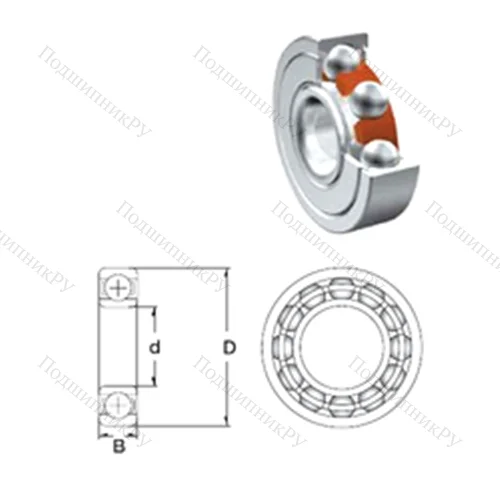 Подшипник шариковый радиальный 628-2Z.T 9H.C 3
