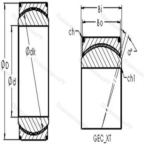 Подшипник скольжения сферический GEH 140XT