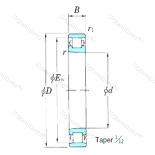 Подшипник роликовый радиальный 3NCN 1028K