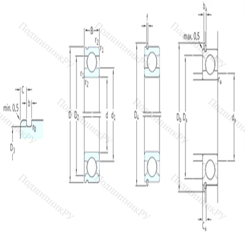 Подшипник шариковый радиальный 6022NR