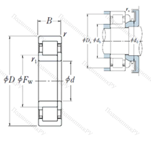 Подшипник роликовый радиальный NUP 409