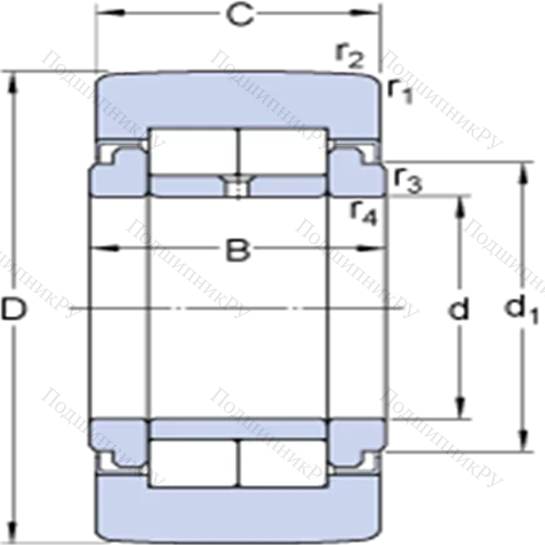 Опорные ролики на основе роликоподшипников с фланцевыми кольцами NUTR 30 A