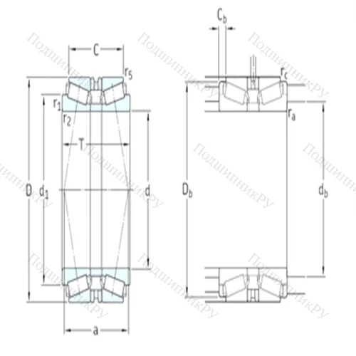 Подшипник роликовый радиально-упорный спаренный 32052T 189X/DBC 280
