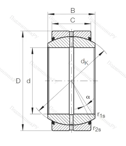 Шарнирный подшипник GE 45 DO 2RS от производителя  INA