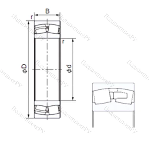 Подшипник роликовый радиальный 23044A 2X