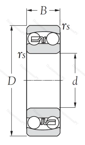 Двухрядный шариковый подшипник 1208 от производителя  KSM